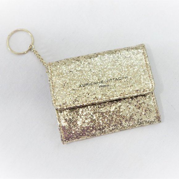 Adrienne Vittadini Accessories - Adrienne Vittadini Gold Glitter Keychain ID Wallet
